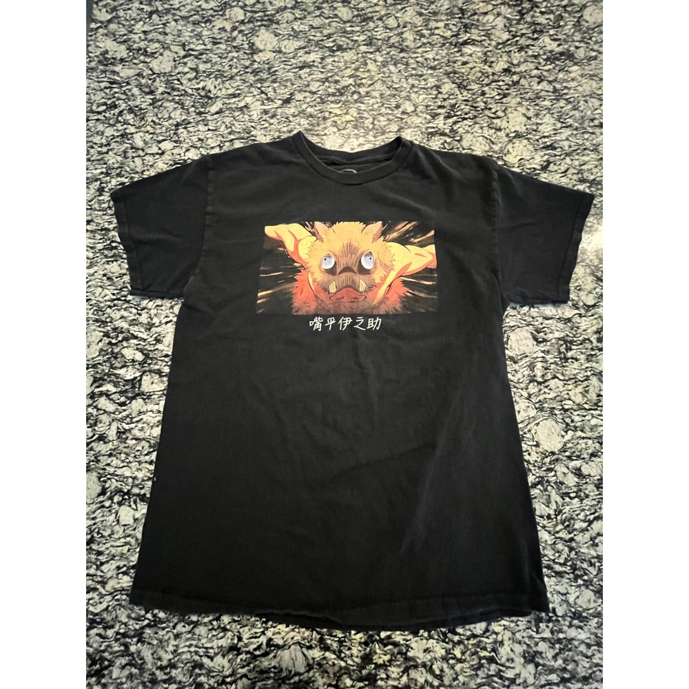 Demon Slayer Inosuke Hashibira Graphic T-Shirt Mens Medium Black‎ Anime Tee